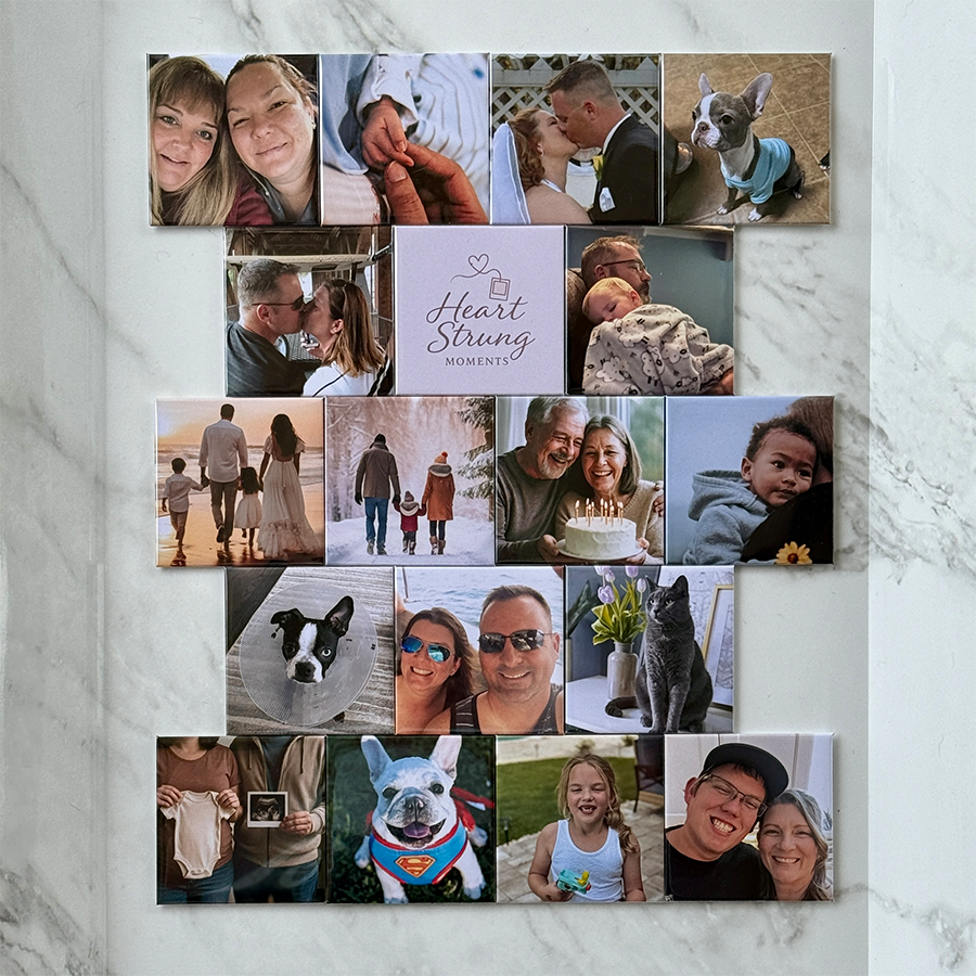 set of 18 custom photo magnets