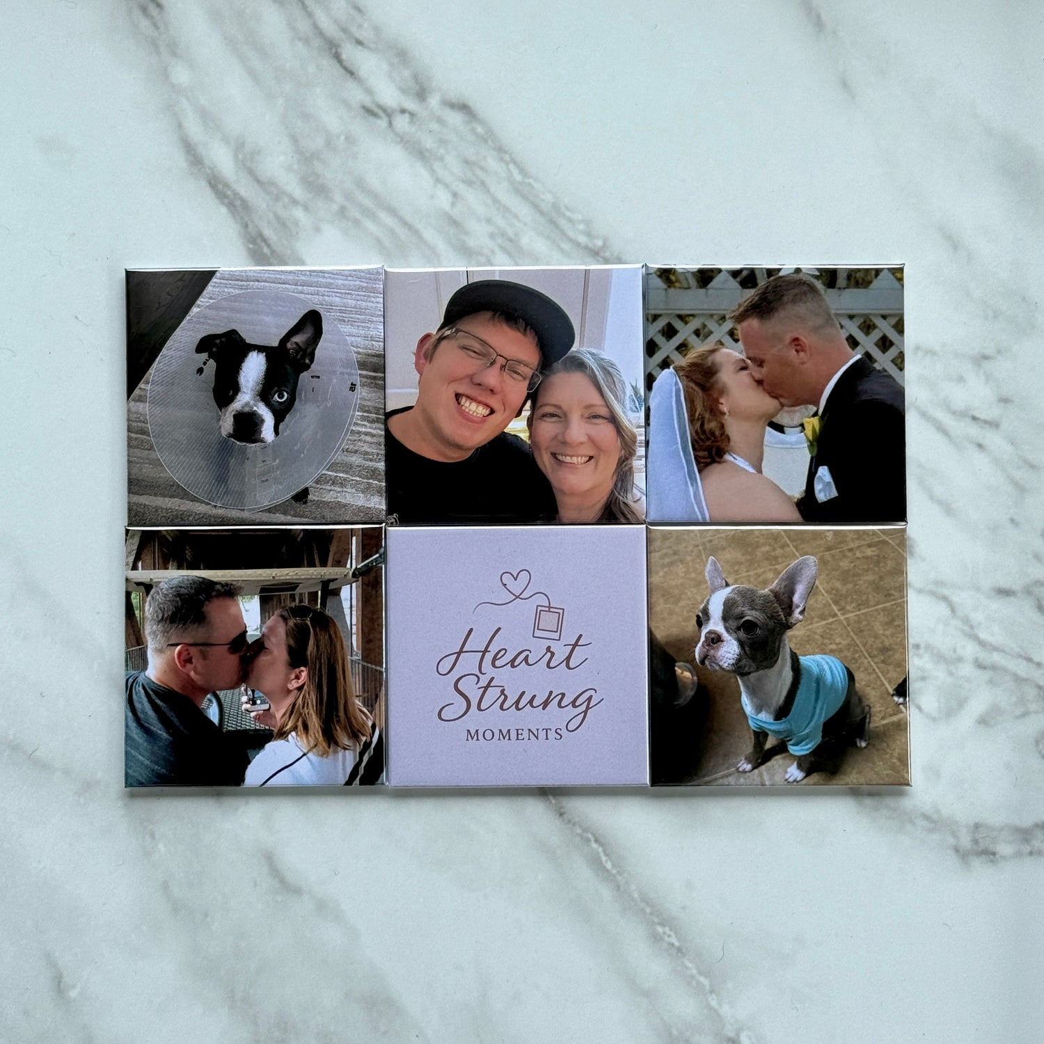 Set of 6 custom photo magnets