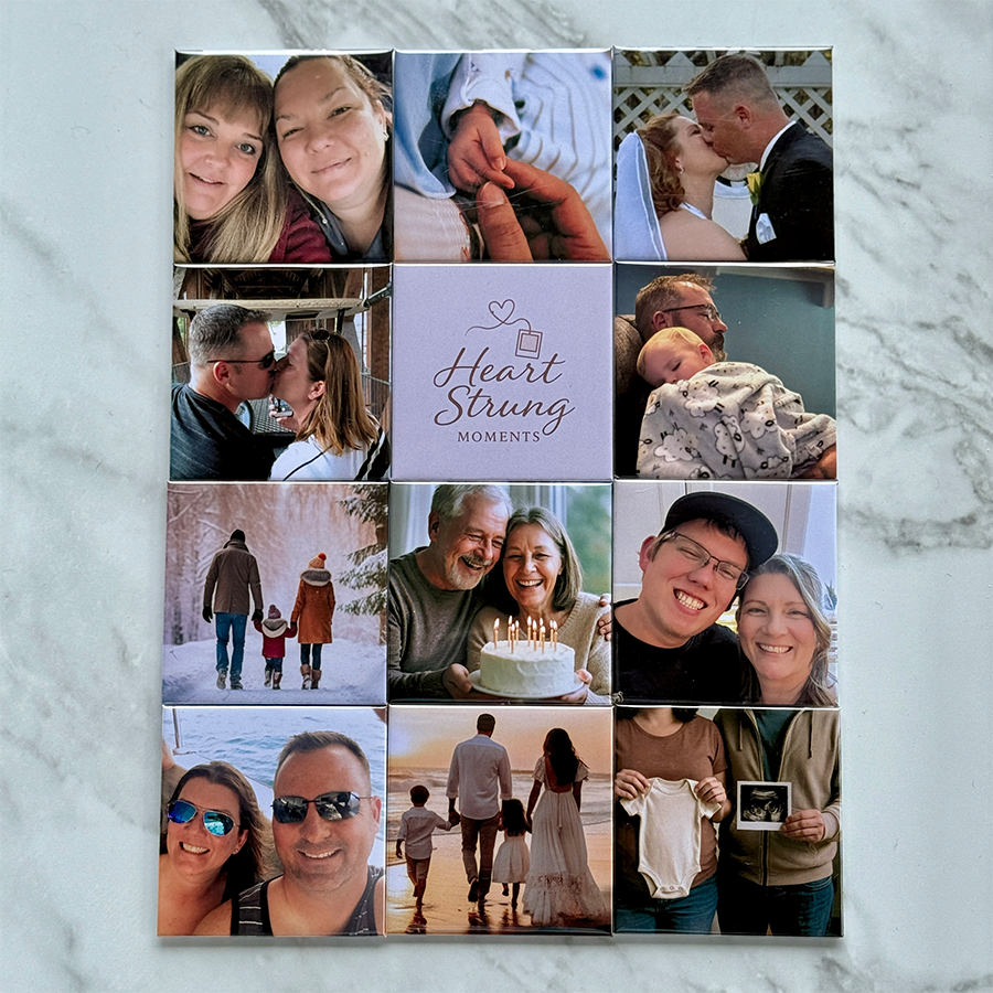 Set of 12 custom photo magnets