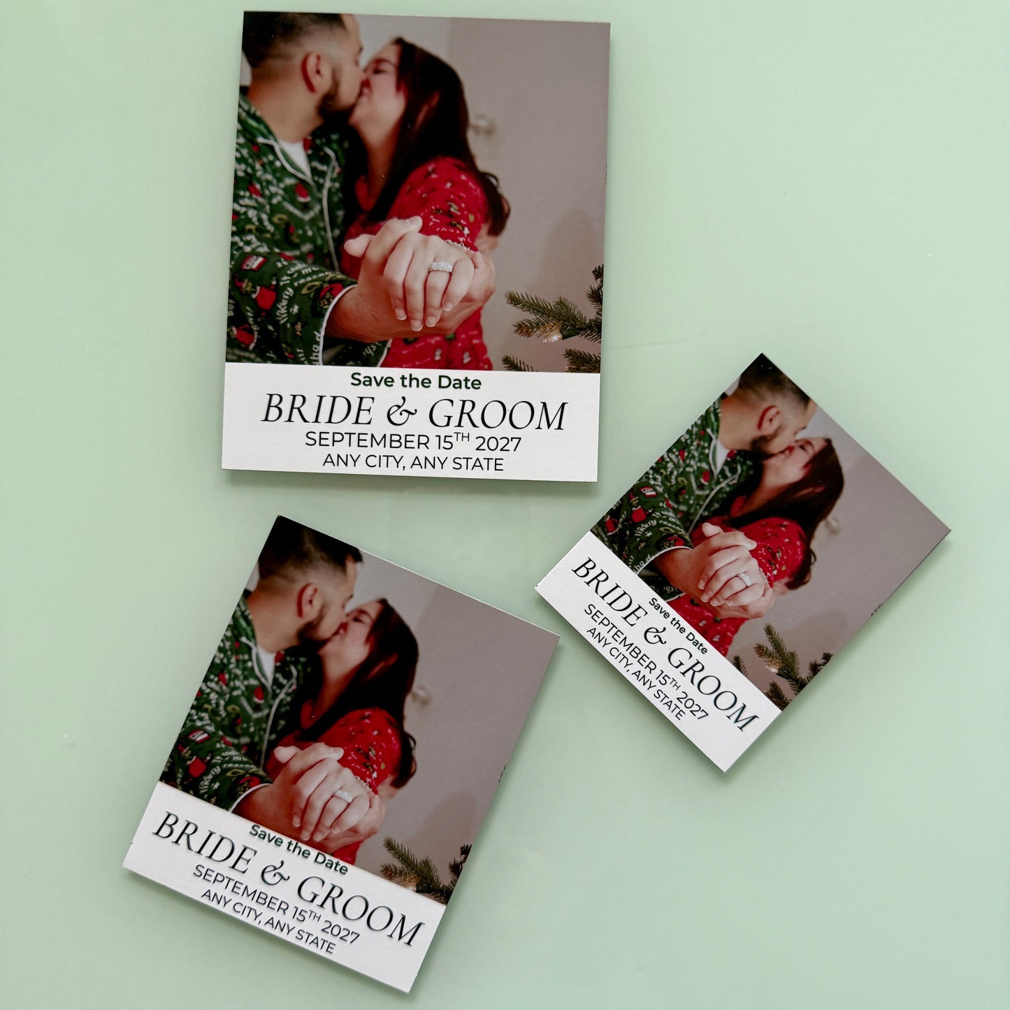 Save the date magnets in three sizes