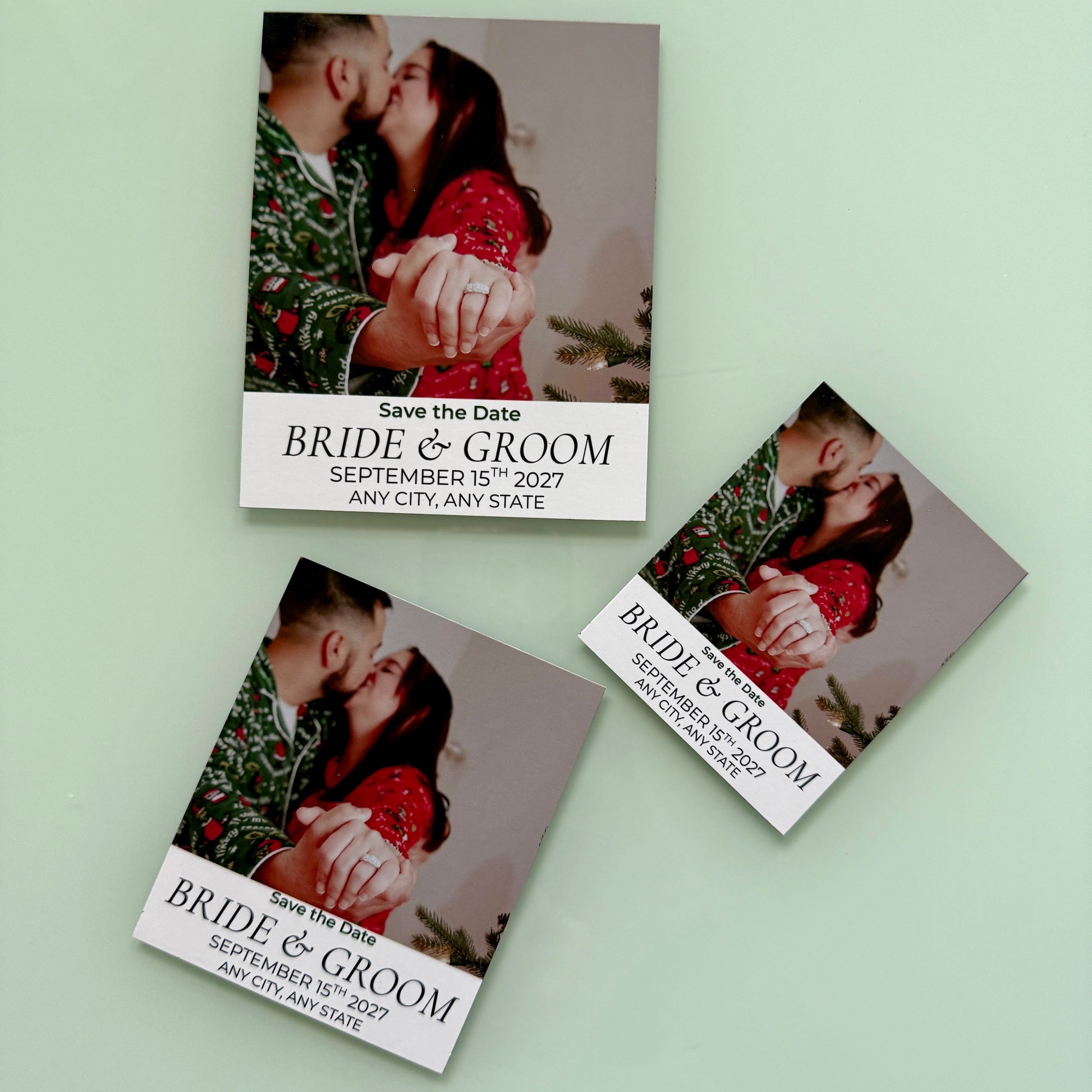 Save the date magnets in three sizes